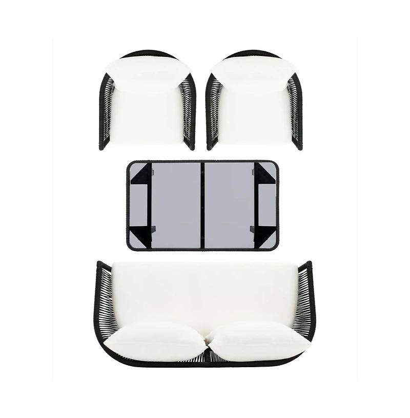 Belmi 4PC Rope Living Set