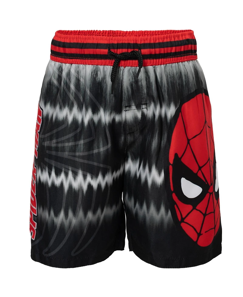 Avengers Boys Spider-Man Upf 50+ Rash Guard and Swim Trunks Outfit Set