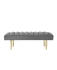 Upholstered Velvet Bench – Modern Accent Seating with Plush Cushion for Bedroom or Entryway