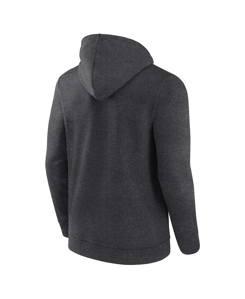 Fanatics Men's Heather Charcoal Notre Dame Fighting Irish Iconic Fleece Full-Zip Hoodie