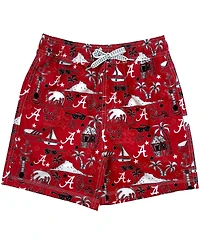 Wes & Willy Big Boys and Girls Crimson Alabama Tide Luau Swimsuit
