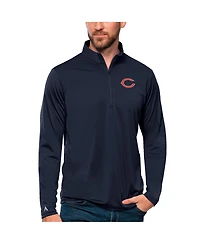 Antigua Men's Navy Chicago Bears Tribute Quarter-Zip Lightweight Pullover Sweatshirt