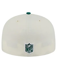 New Era Men's White/Green New York Jets Main 59FIFTY Fitted Hat