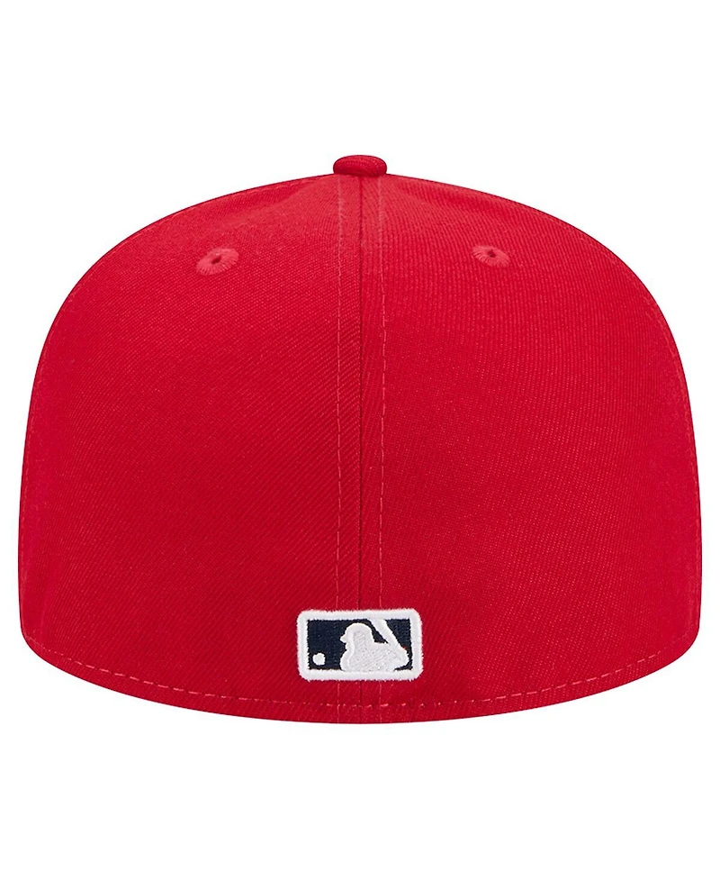 New Era Men's Red Washington Nationals Script Sided 59FIFTY Fitted Hat