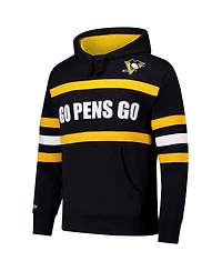 Mitchell & Ness Men's Black Pittsburgh Penguins Head Coach Slogan Pullover Hoodie