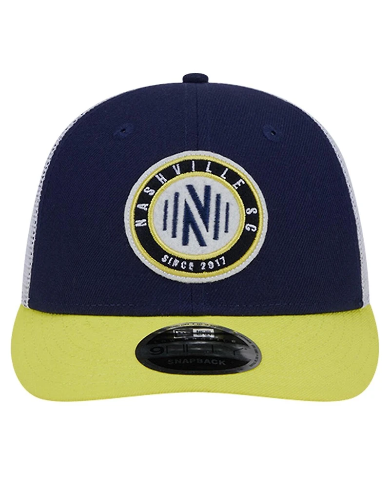 New Era Men's Navy Nashville Sc Throwback Trucker Low Profile 9FIFTY Snapback Hat