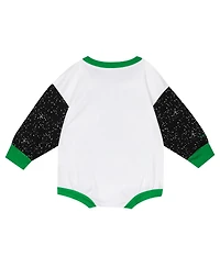 Mitchell & Ness Baby Boys and Girls White Milwaukee Bucks Hardwood Classics Posterboard Oversize Long Sleeve Bodysuit