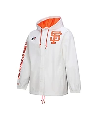 Mitchell & Ness Men's White San Francisco Giants Vintage Full-Snap Hooded Coaches Jacket