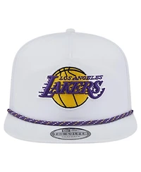 New Era Men's White Los Angeles Lakers Performance Rope Golfer Adjustable Hat