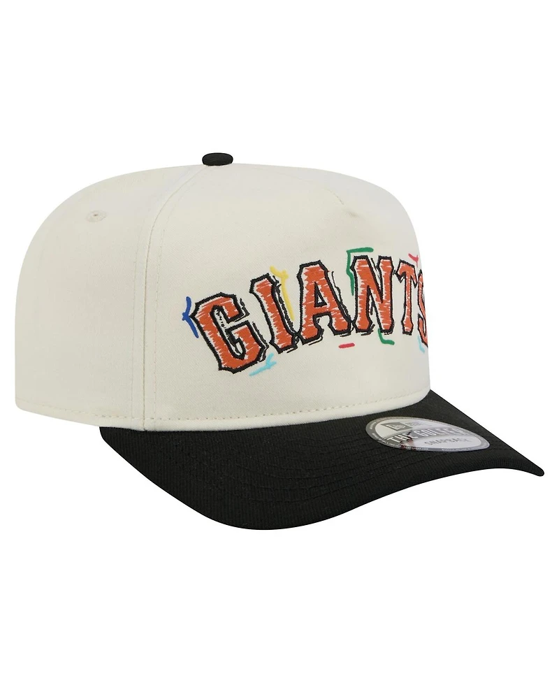 New Era Men's White San Francisco Giants Team Scribble Golfer Adjustable Hat