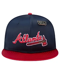 New Era Men's Navy/Red Atlanta Braves Satin 59FIFTY Fitted Hat