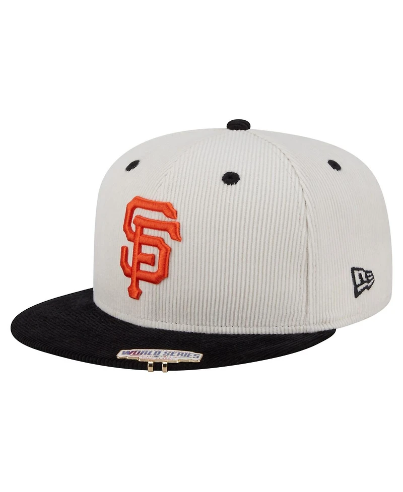New Era Men's Cream/Black San Francisco Giants Two-Tone Corduroy 59FIFTY Fitted Hat