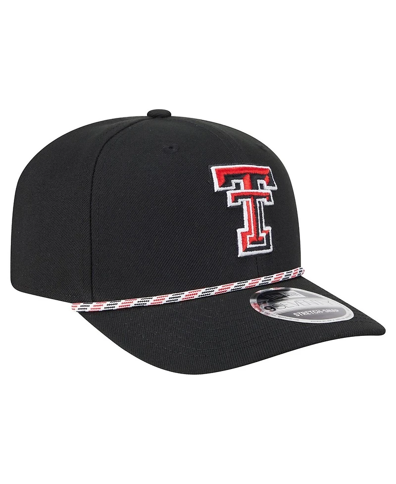 New Era Men's Black Texas Tech Red Raiders Gameday Multi-Rope 9SEVENTY Stretch-Snap Hat