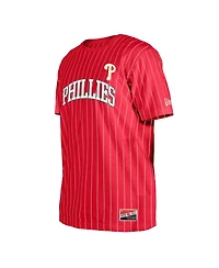 New Era Men's Red Philadelphia Phillies Throwback Pinstripe T-Shirt