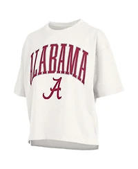Pressbox Women's White Alabama Crimson Tide Nelson Arch Over Logo Waist Length Oversized Slub T-Shirt