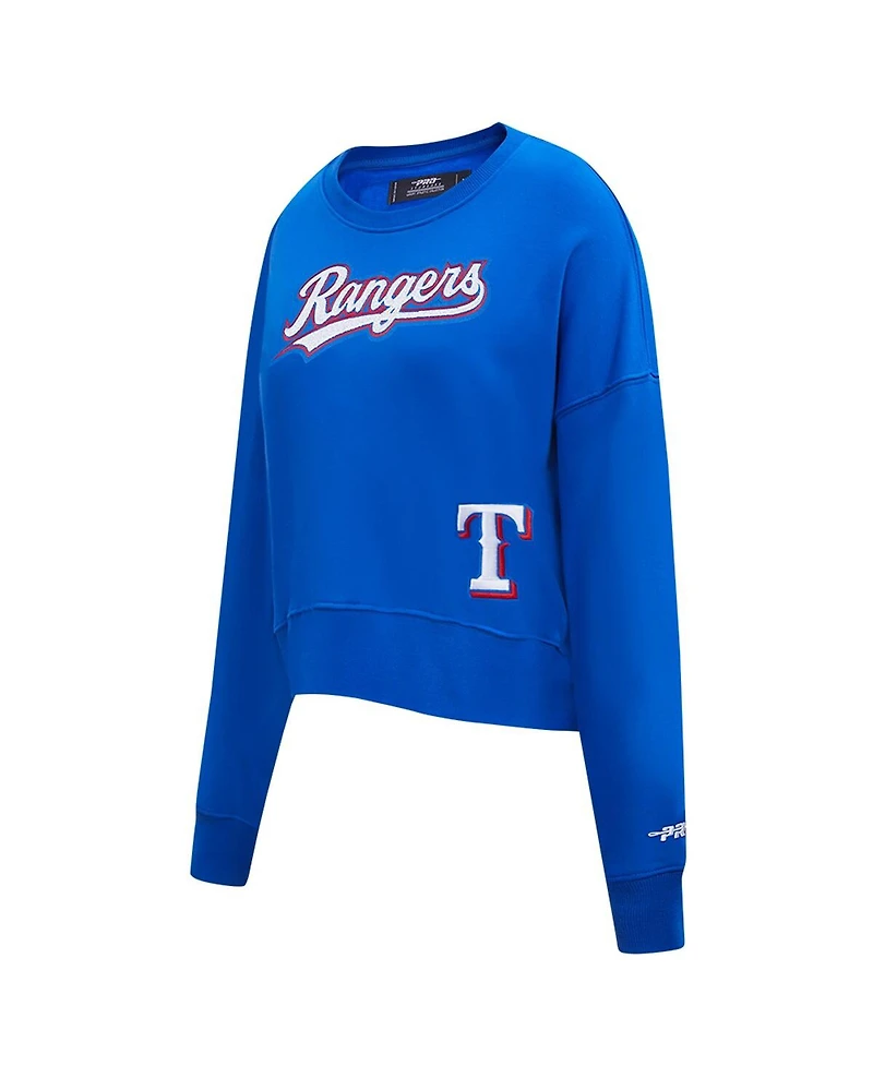 Pro Standard Women's Royal Texas Rangers Game Day Classics Crewneck Pullover Sweatshirt