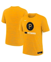 Nike Big Boys and Girls Gold Pittsburgh Pirates Authentic Collection City Connect Velocity Performance T-Shirt