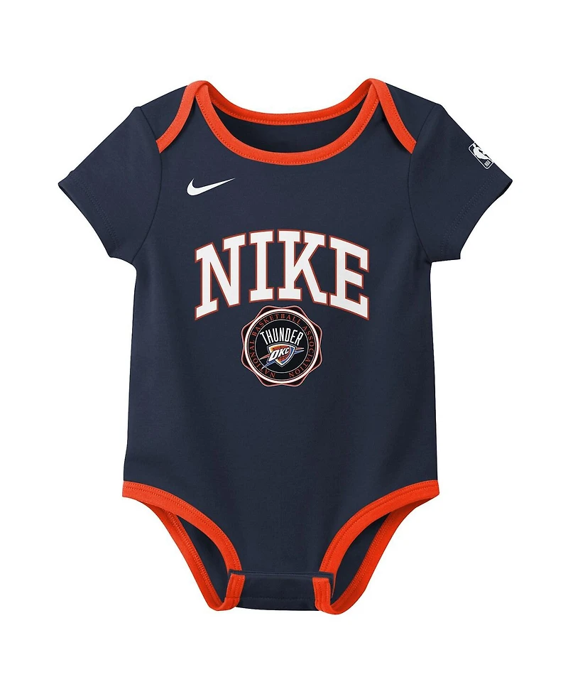 Nike Newborn Navy/Black Oklahoma City Thunder Just Do It Bodysuit Set 2-Pack