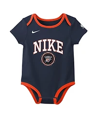Nike Newborn Navy/Black Oklahoma City Thunder Just Do It Bodysuit Set 2-Pack