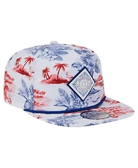 New Era Men's White Chicago Cubs Printed Island Golfer Snapback Hat