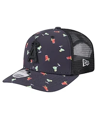 New Era Men's Black Los Angeles Angels Adventure Drinks Pattern 9SEVENTY Stretch-Snap Hat