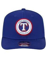 New Era Men's Royal Texas Rangers Circle Patch 9SEVENTY Stretch-Snap Hat
