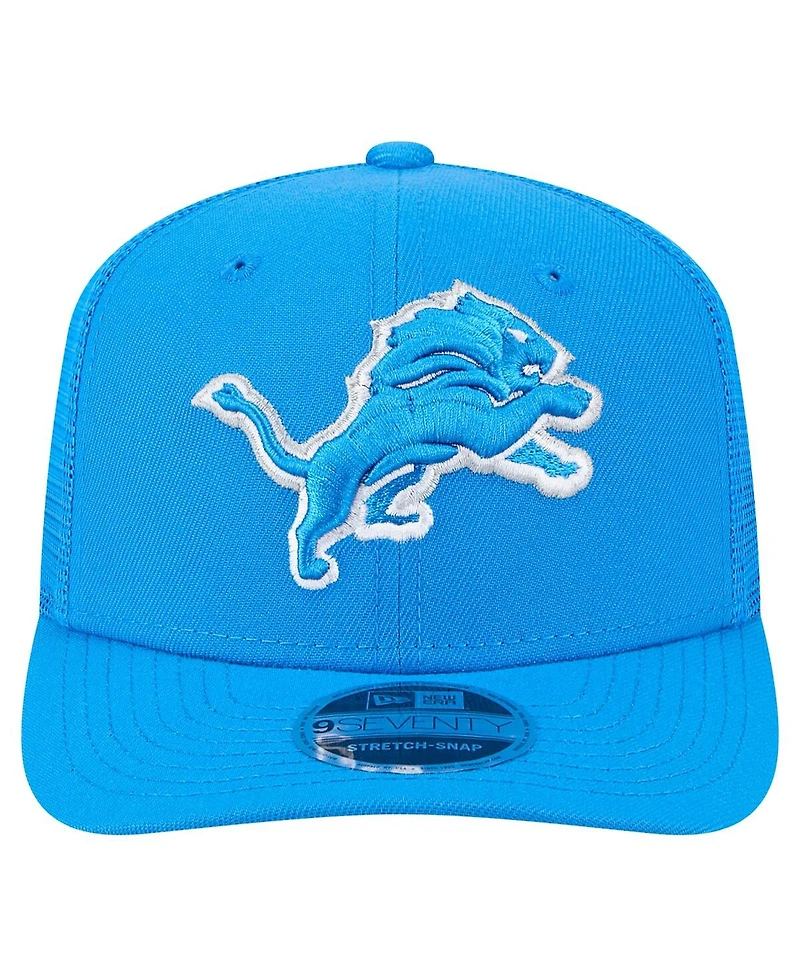 New Era Men's Blue Detroit Lions Main Trucker 9SEVENTY Stretch-Snap Hat