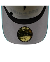 New Era Men's Cream/Aqua Miami Dolphins 2025 Nfl Draft A-Frame 59FIFTY Fitted Hat