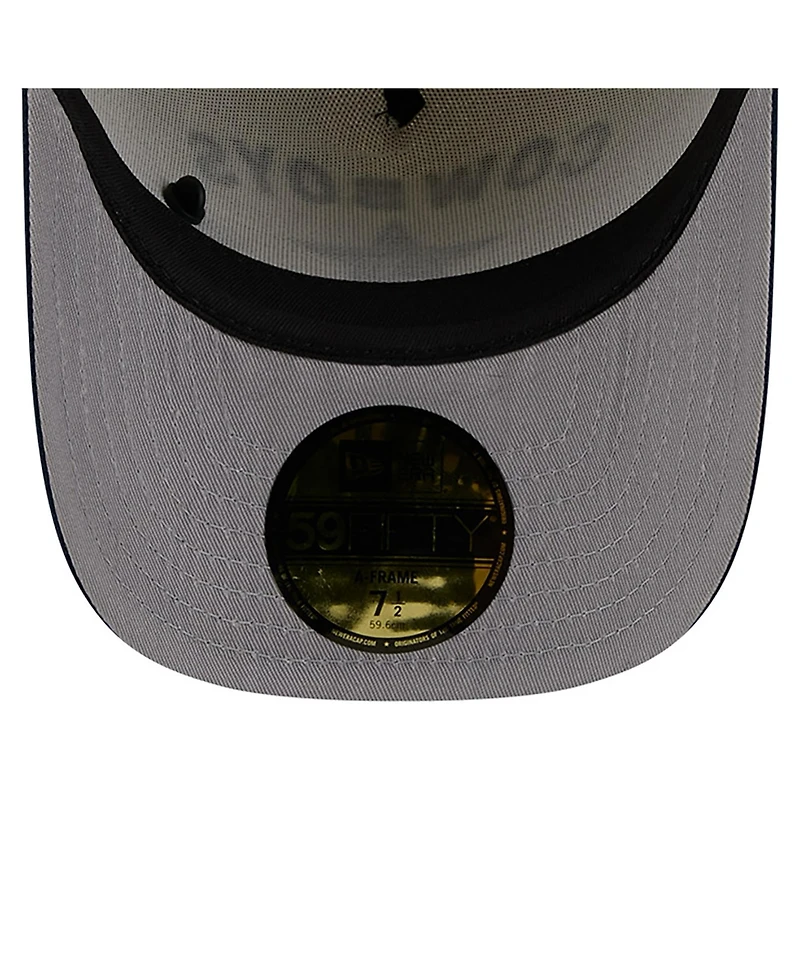 New Era Men's Cream/Navy Dallas Cowboys 2025 Nfl Draft A-Frame 59FIFTY Fitted Hat