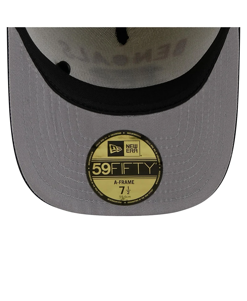 New Era Men's Cream/Black Cincinnati Bengals 2025 Nfl Draft A-Frame 59FIFTY Fitted Hat
