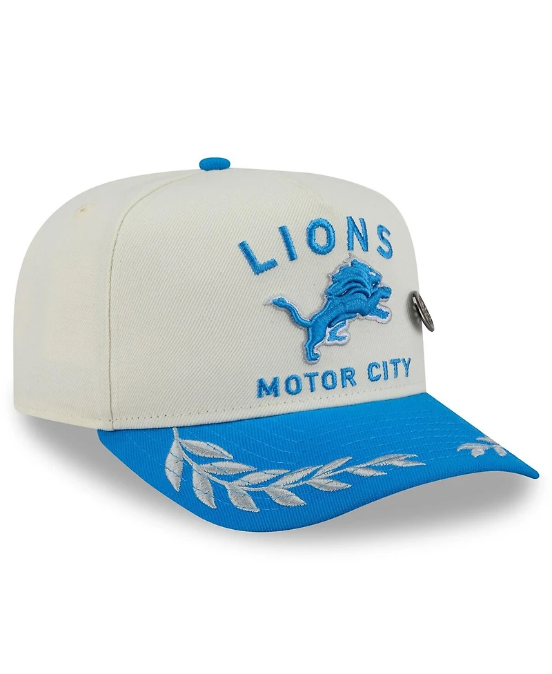 New Era Men's Cream/Blue Detroit Lions 2025 Nfl Draft A-Frame 59FIFTY Fitted Hat