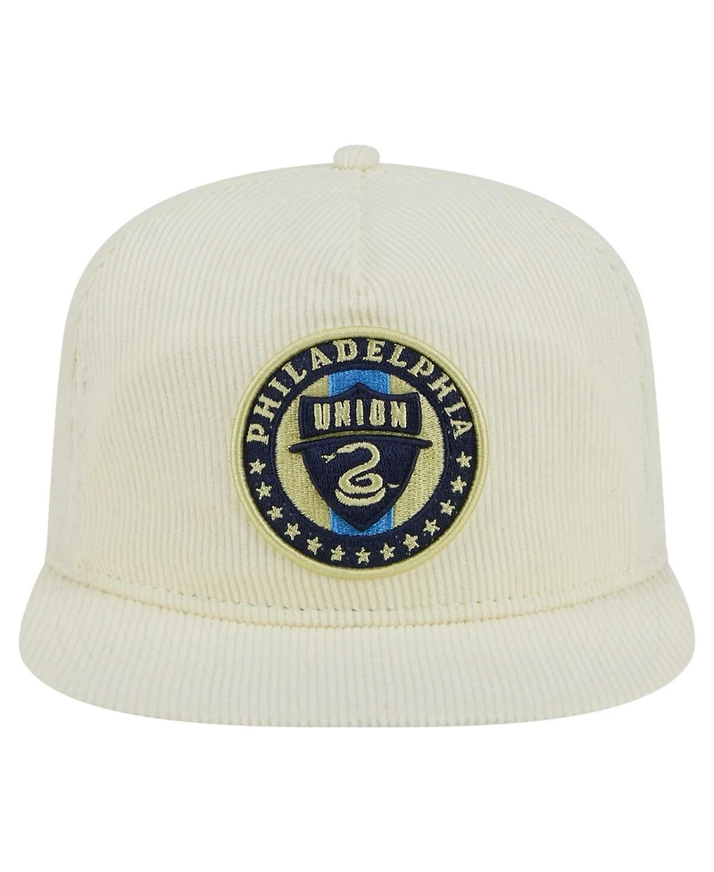 New Era Men's Cream Philadelphia Union 2025 Kickoff Snapback Golfer Hat