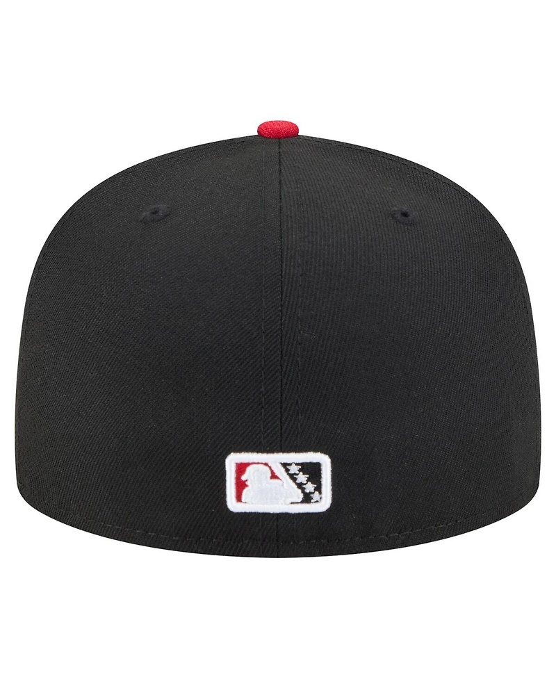 New Era Men's Black/Red El Paso Chihuahuas Authentic Collection 59FIFTY Fitted Hat