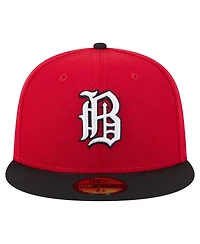 New Era Men's Red/Black Birmingham Barons Authentic Collection 59FIFTY Fitted Hat