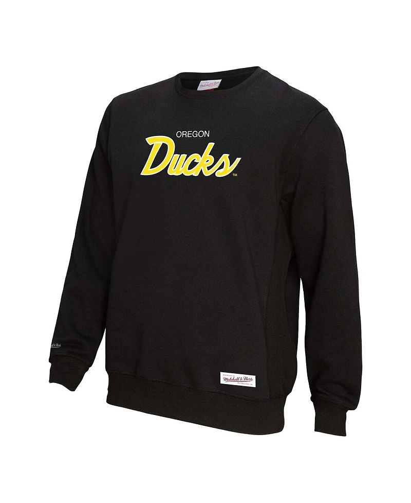 Mitchell & Ness Men's Black Oregon Ducks Elite Script Pullover Sweatshirt