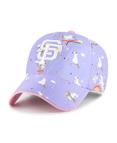 '47 Brand Big Girls Lavender San Francisco Giants Unicorn Clean Up Adjustable Hat