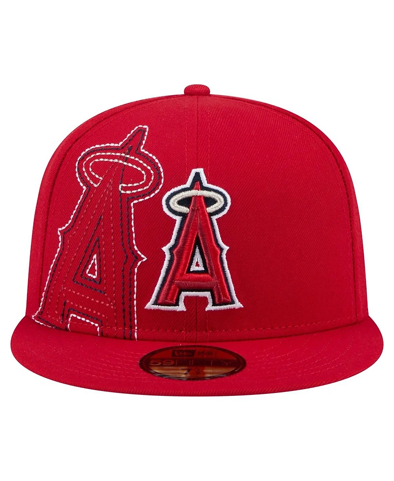 New Era Men's Red Los Angeles Angels Yarn Stitch 59FIFTY Fitted Hat