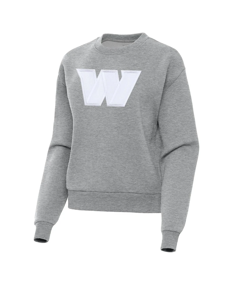 Antigua Women's Heather Gray Washington Commanders Victory Pullover Sweatshirt