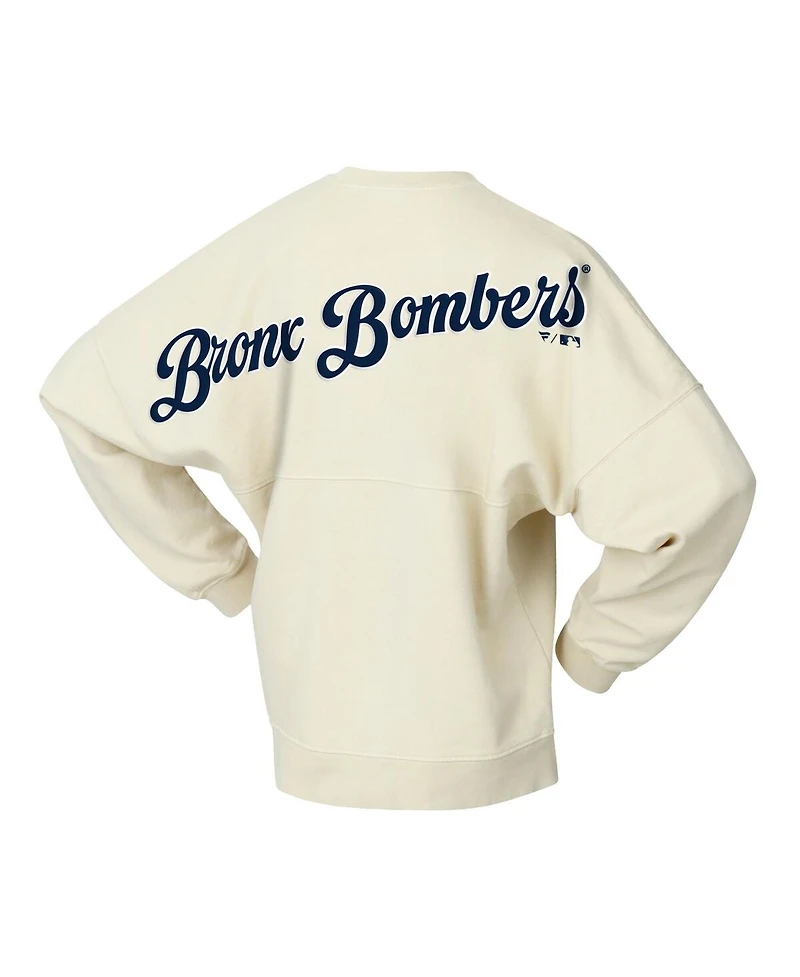 Fanatics Women's Tan New York Yankees Pennant Flag Branded Fleece Pullover Sweatshirt