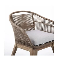 Outdoor Solid Wood Dining Chair with Cushion Perfect for Patio & Garden