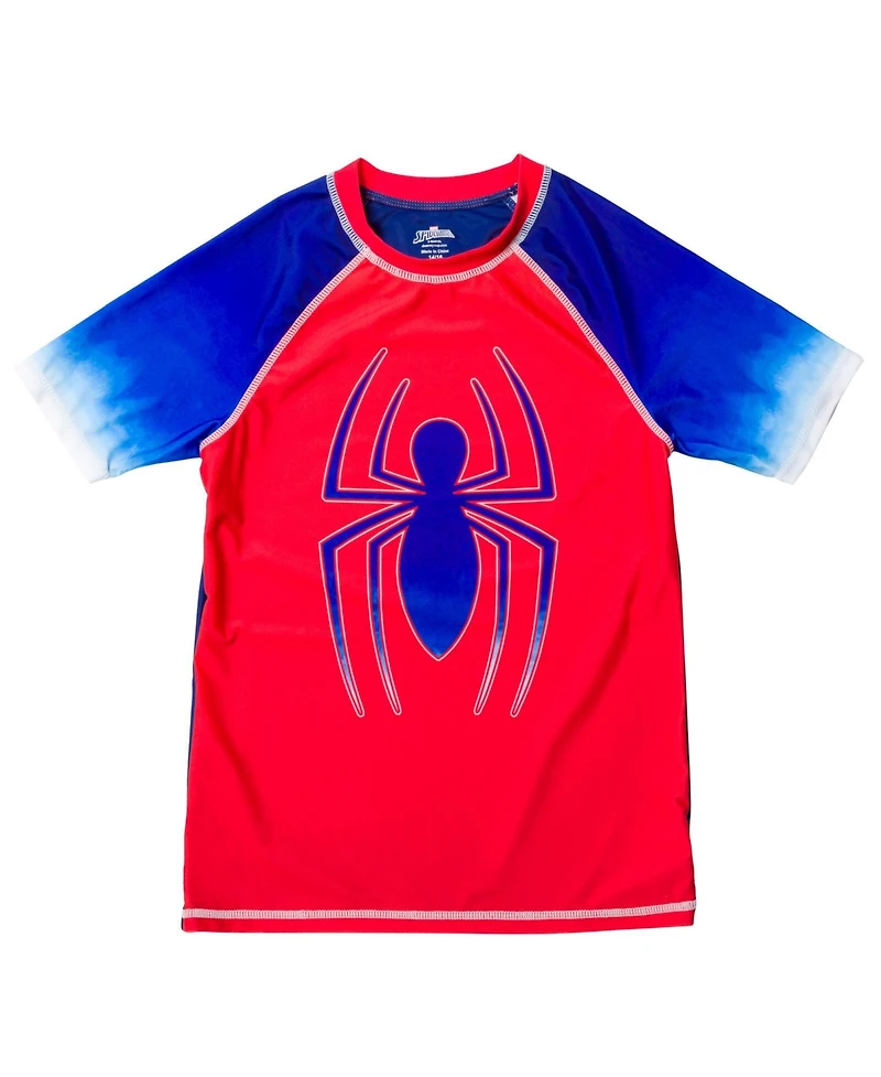 Spider-Man Toddler Boys Upf 50+ Rash Guard and Swim Trunks Outfit Set