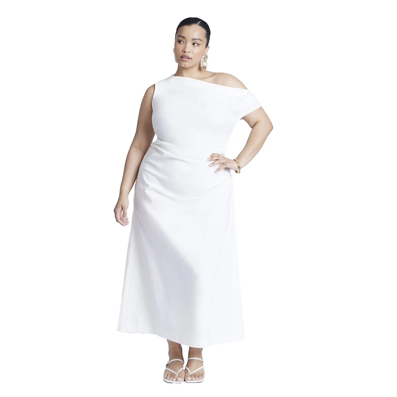 Eloquii Women's Plus Size One Shoulder Maxi Dress