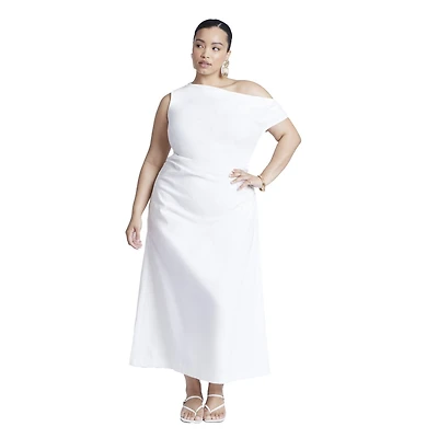 Eloquii Women's Plus Size One Shoulder Maxi Dress