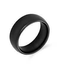 Bling Jewelry Plain Simple Wide Dome Silver Black Gold Plated Titanium Band Ring Comfort Fit 8MM