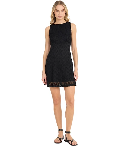 The Good Journey Women's Crochet Empire-Waist Mini Dress