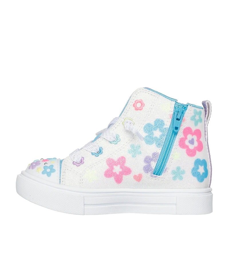 Skechers Toddler Girls Twinkle Toes: Sparks - Super Blossom High Top Light-Up Casual Sneakers from Finish Line