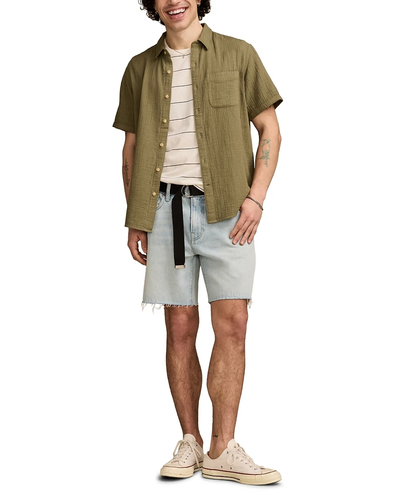 Lucky Brand Men's Double Gauze Short Sleeve Shirt