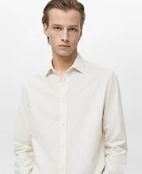 Mango Men's Slim-Fit Striped Seersucker Shirt