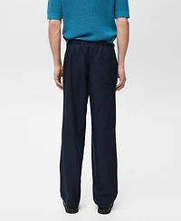 Mango Men's Regular-Fit Linen-Blend Pants
