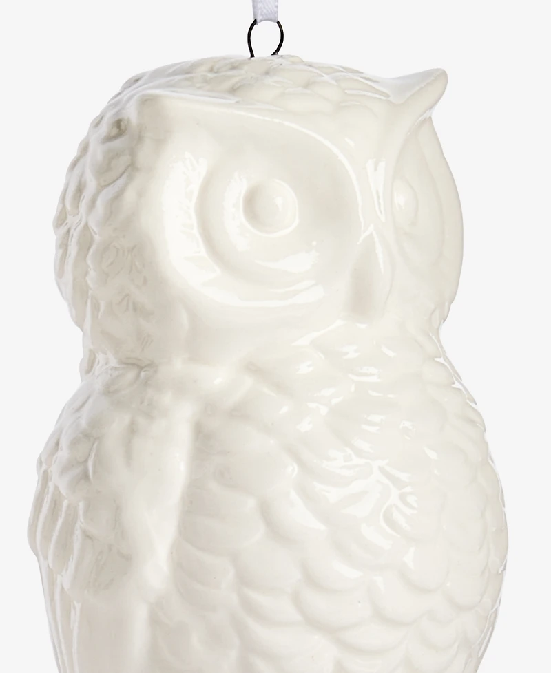 Holiday Lane Nordic Wonderland Ceramic Owl Ornament, Macy's Exclusive
